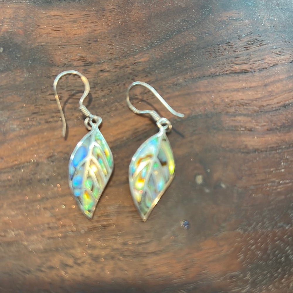 Sterling diver feather earrings multi color